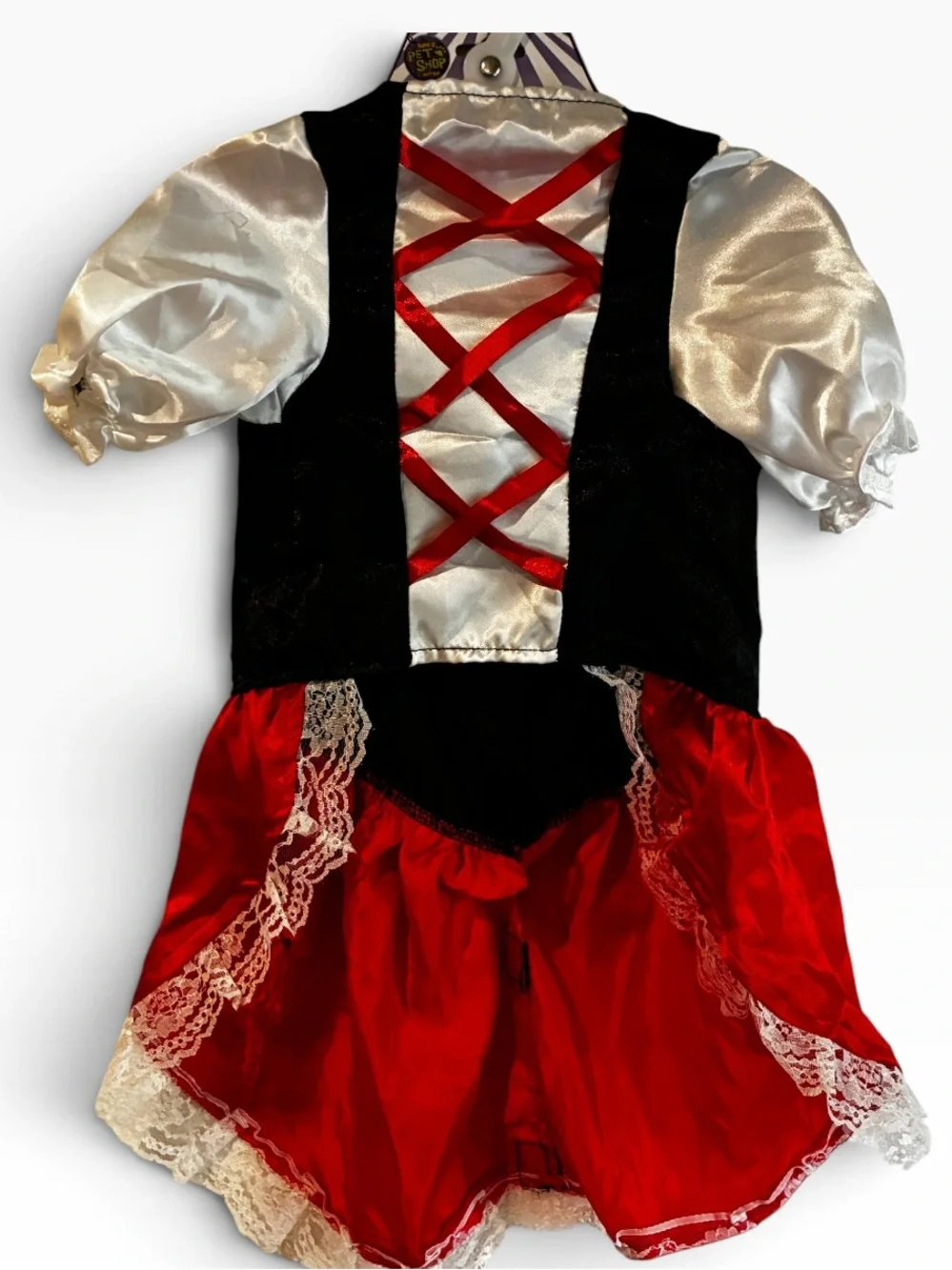 Rubie's Dog/Cat Red and White Little Hooded Dog Cape Costume Brand New
